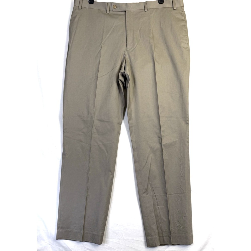 Lauren Ralph Lauren Dress Pants Men's‎ 40x31.5 Taupe 100 % Cotton Green Tag